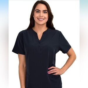 Women's Black V-Neck Scrub Top